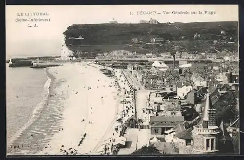 AK Fécamp, Vue générale sur la plage