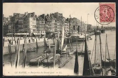 AK Le Havre, Perspective du Grand Quai