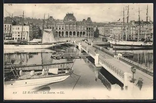 AK Le Havre, La Bourse et voiliers au port