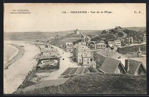 AK Veulettes, Vue de la Plage