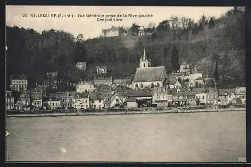 AK Villequier, Vue générale prise de la rive gauche