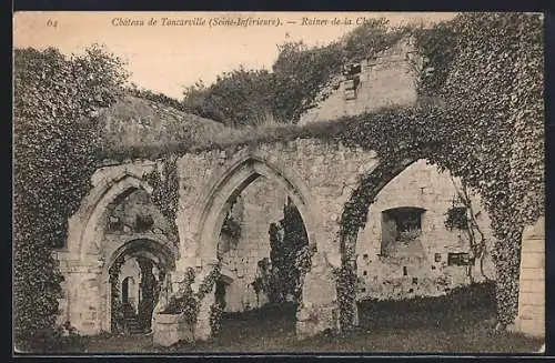 AK Tancarville, Ruines de la Chapelle du Château (Seine-Inférieure)