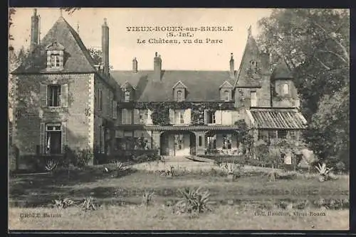 AK Vieux-Rouen-sur-Bresle, Le Château, vu du Parc