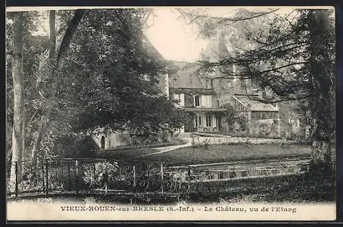 AK Vieux-Rouen-sur-Bresle, Le Château, vue de l`Étang