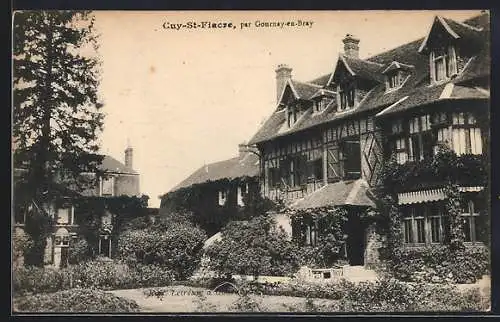 AK Cuy-St-Fiacre, par Gournay-en-Bray, Vue de l`élégante maison entourée de jardins verdoyants