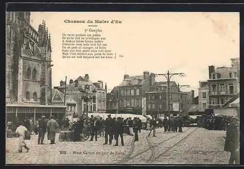 AK Eu, Place Carnot un jour de foire