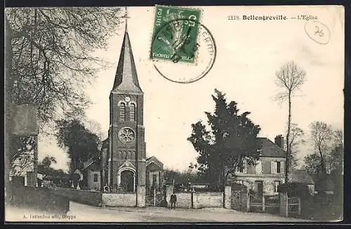 AK Bellengreville, L`Église et la rue adjacente