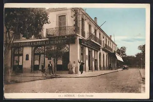 AK Aumale, Crédit Foncier et rue animée