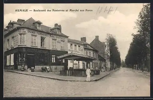 AK Aumale, Boulevard des Fontaines et Marché aux Porcs