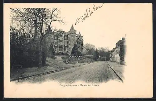 AK Forges-les-Eaux, Hôtel du Parc sur la route de Rouen