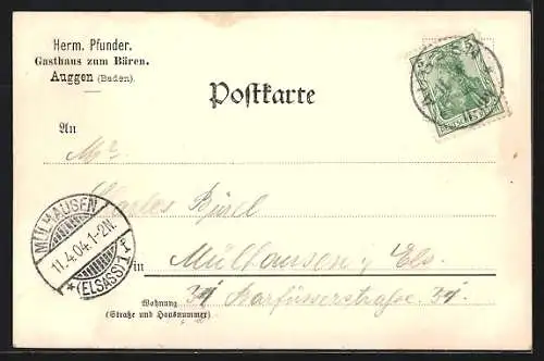 AK Auggen /Baden, Gasthaus zum Bären mit Gartenwirtschaft, Teilansicht u. Strassenpartie