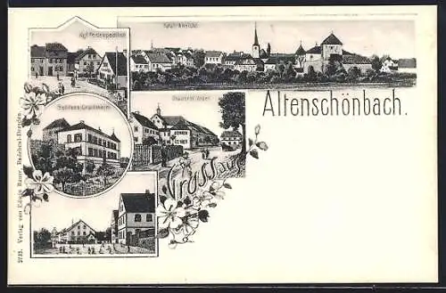 AK Altenschönbach, Brauerei Vogel, Schloss Grailsheim, Postexpedition