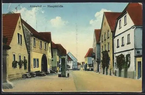 AK Abtswind, Hauptstrasse mit blauem Haus