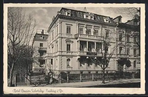 AK Freiburg i. Br., Hotel-Pension Schotzky in der Werderstrasse