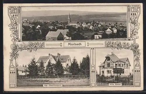 AK Morbach / Hunsrück, Kgl. Oberförsterei, Villa Abner, Ortsansicht