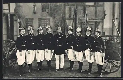 AK Augsburg, Carneval 1911, Weibliche freiwillige Feuerwehr