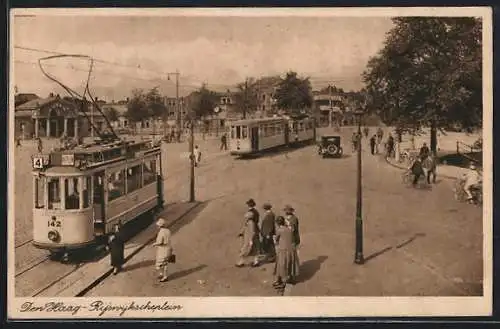 AK Den Haag, Rijswijkscheplein, Strassenbahn