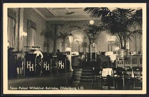 AK Oldenburg i. O., Tanz-Palast-Cafe Wittekind-Betriebe, Innenansicht