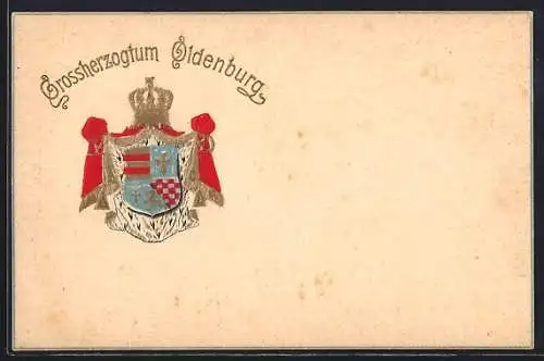 AK Oldenburg / O., Wappen vom Grossherzogtum