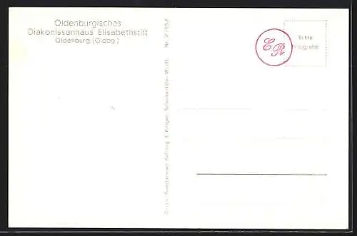 AK Oldenburg /Oldbg., Das Diakonissenhaus Elisabethstift mit Feierabendhaus