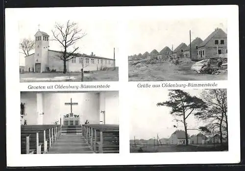 AK Oldenburg-Bümmerstede / O., Kirche, Innenansicht, Ortspartie