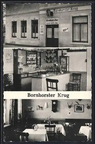 AK Oldenburg i. Oldbg., Gasthaus Bornhorster Krug v. Heinz Ritter mit Innenansichten, Elsflether Strasse 169