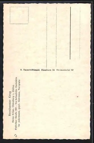AK Oldenburg i. Oldbg., Gasthaus Bornhorster Krug v. Heinz Ritter mit Innenansichten, Elsflether Strasse 169