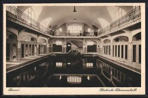 AK Dessau, Städtische Schwimmhalle, Innenansicht