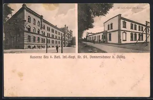 AK Donnerschwee b. Oldbg., Kaserne des I. Batl. Inf.-Regt. Nr. 91, Krausbergstrasse