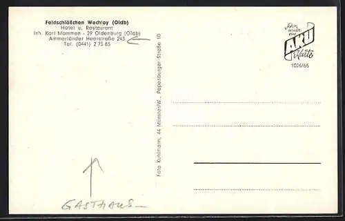 AK Wechloy /Oldbg., Das Gasthaus Feldschlösschen v. Karl Mammen, Ammerländer Heerstrasse 243