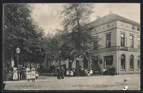 AK Oldenburg i. Gr., Julius Mosen-Platz mit Café Klinge