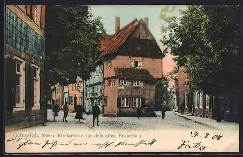 AK Gütersloh, Kleine Kirchstrasse mit dem alten Küsterhaus