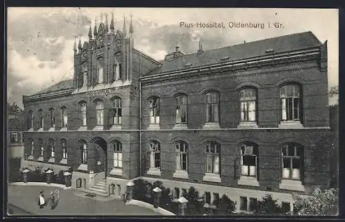 AK Oldenburg i. Gr., Das Pius-Hospital an der Georgstrasse