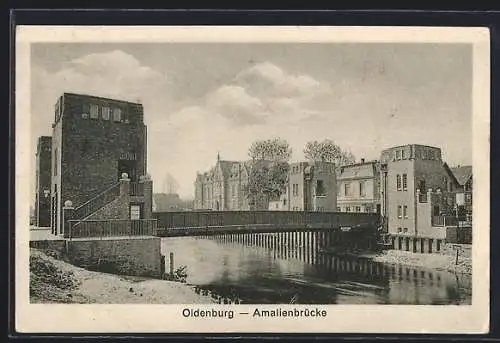 AK Oldenburg / O., Partie an der Amalienbrücke