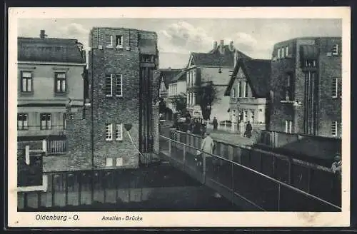 AK Oldenburg /O., Partie auf der Amalien-Brücke