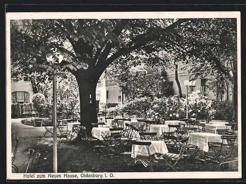 AK Oldenburg i. O., Hotel zum Neuen Hause, Aussenansicht