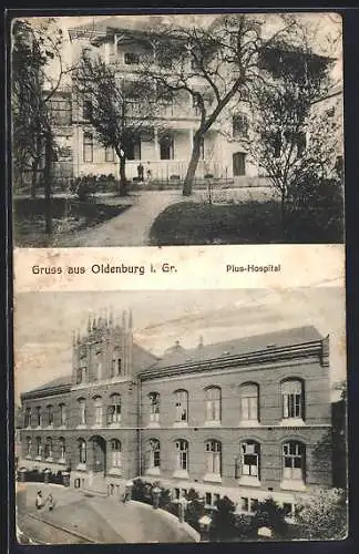 AK Oldenburg i. Gr., Das Pius-Hospital in der Georgenstrasse