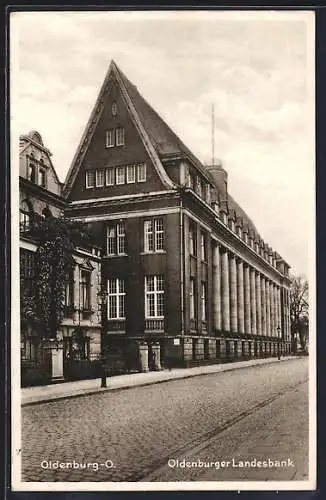 AK Oldenburg / O., Oldenburger Landesbank mit Strassenpartie