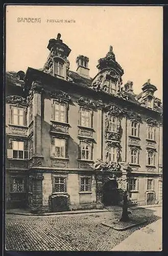 AK Bamberg, Prell`s Haus mit Brunnen