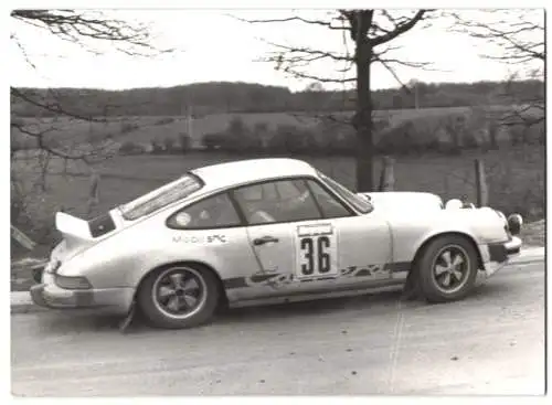 Fotografie Auto Porsche 911 Carrera RS 2.7, Rallye Rennwagen Startnummer 36