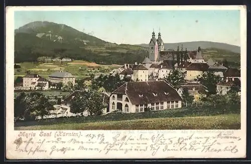 AK Maria Saal /Kärnten, Teilansicht mit Kirche