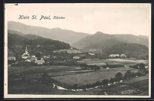 AK Klein St. Paul /Kärnten, Teilansicht mit Bergen