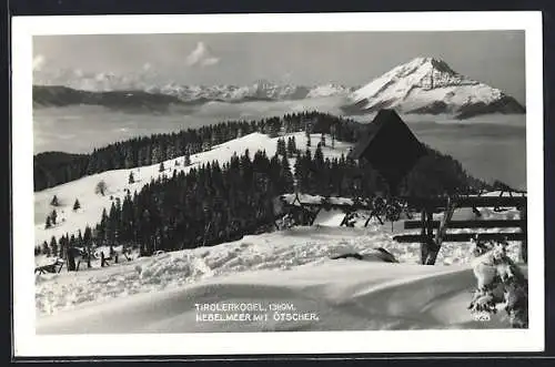 AK Annaberger Haus, Hüttenstempel, Ansicht Tirolerkogel, Nebelmeer mit Ötscher