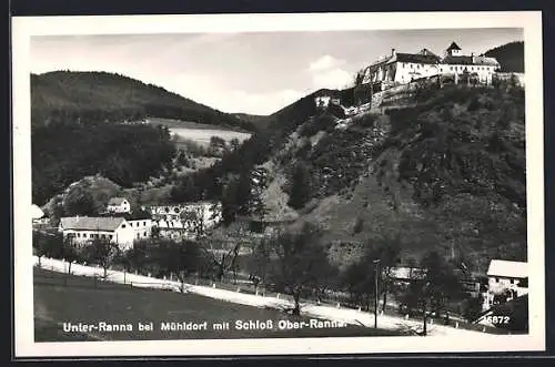 AK Unter-Ranna bei Mühldorf, Ortsansicht mit Schloss Ober-Ranna