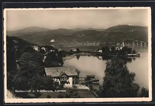 AK Mariawörth a. Wörthersee, Panorama mit Kirche