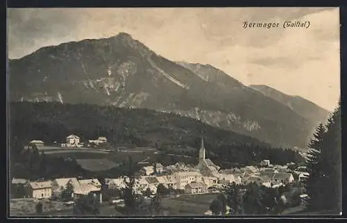 AK Hermagor /Gailtal, Teilansicht mit Kirche