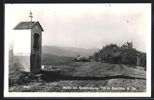 AK Sonntagberg /N.-Oe., Panorama mit Kapelle