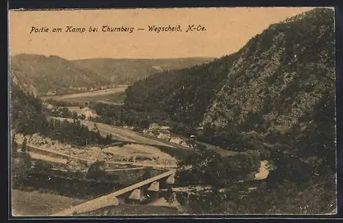 AK Pölla /N.-Ö., Thurnberg-Wegscheid, Partie am Kamp mit Viadukt