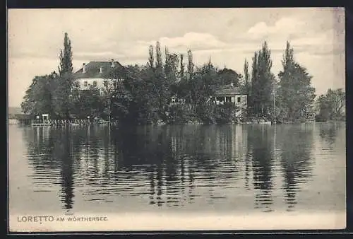 AK Loretto am Wörthersee, Ortsansicht vom Wasser aus