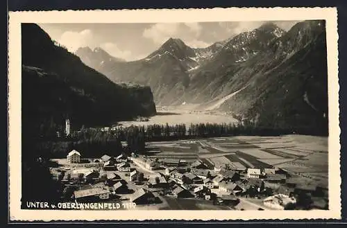 AK Längenfeld /Tirol, Unter- & Oberlängenfeld aus der Vogelschau